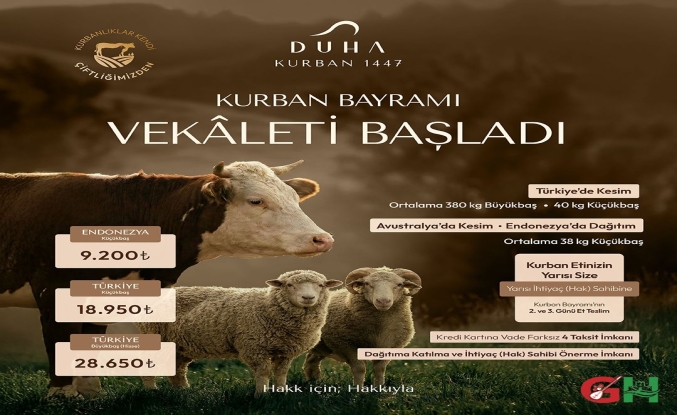 DUHA Kurban 1447 Vekâlet Başvuruları Başladı: Güven ve Şeffaflıkla Paylaşım Zamanı