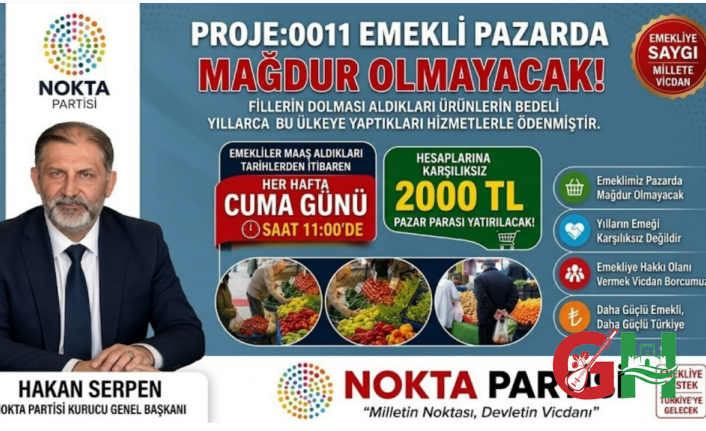 Emekliye Haftalık 2 BİN TL Pazar Desteği Müjdesi! Nokta Partisi'nden "PROJE: 0011" Adımı