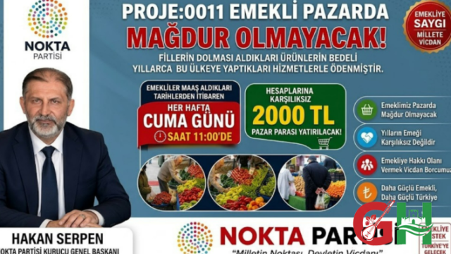 Emekliye Haftalık 2 BİN TL Pazar Desteği Müjdesi! Nokta Partisi'nden "PROJE: 0011" Adımı